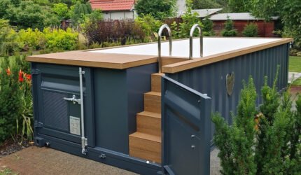 Premium Containerpool 6,2 × 2,5 m mit Wärmepumpe, Filtersystem & LED