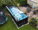Containerpool 6,20 × 2,55 m – Premium Pack mit Schiebedach & Wärmepumpe
