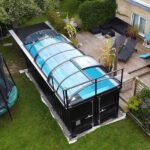 Containerpool 6,20 × 2,55 m – Premium Pack mit Schiebedach & Wärmepumpe