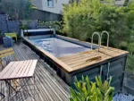 Containerpool 12 m mit Exotenholz-Strand & Filtersystem – Neu – Bild 5