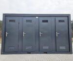 Sanitärcontainer 4×2 m RAL7016 – 4 WC-Kabinen & 4 Pissoirs – Bild 4