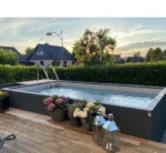 Mini-Containerpool 5,25 × 2,55 m mit Sandfilter, Pumpe & LED – Komplettset
