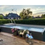 Mini-Containerpool 5,25 × 2,55 m mit Sandfilter, Pumpe & LED – Komplettset