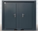 Duschcontainer – Sanitärcontainer als Doppelkabine mit zwei Duschen – RAL 7016 Anthrazit