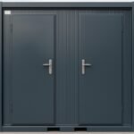Duschcontainer – Sanitärcontainer als Doppelkabine mit zwei Duschen – RAL 7016 Anthrazit