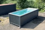 20-Fuß-Containerpool Anthrazit mit 75 m³/h Gegenstromanlage, Wärmepumpe & Heizung – Bild 9