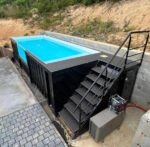 Industrie Containerpool 6 m Mattschwarz – Moderner Stahlpool