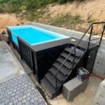 Industrie Containerpool 6 m Mattschwarz – Moderner Stahlpool