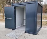 Behindertengerechter Sanitärcontainer mit Rampe und Warmwasser – RAL 7016 – Bild 6