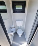 WC Sanitärcontainer mit Doppelkabine – für Mann und Frau – Anthrazit (RAL 7016) – Bild 4