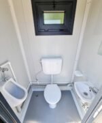 WC Sanitärcontainer mit Doppelkabine – für Mann und Frau – Anthrazit (RAL 7016) – Bild 5