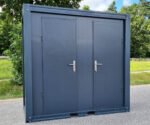 WC Sanitärcontainer mit Doppelkabine – für Mann und Frau – Anthrazit (RAL 7016) – Bild 8